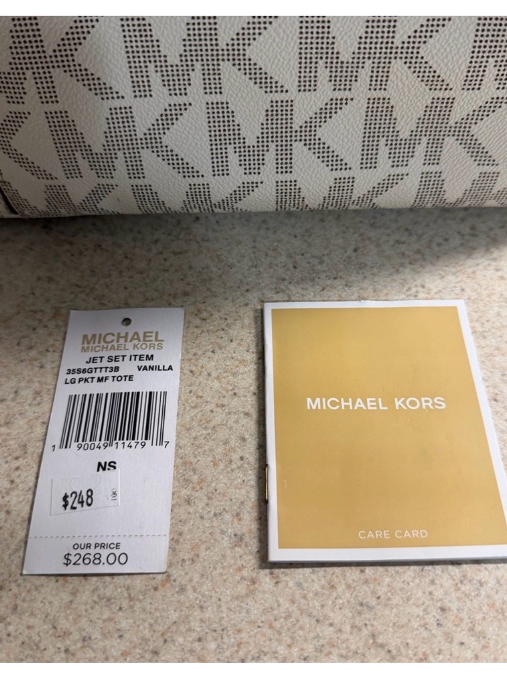 Michael Kors White and Cedar Signature MK Tote - Picture 9 of 9